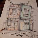 Expressive architectural sketching with coloured markers. Un proyecto de Arquitectura y Bocetado de Tulin Tokgoz Adams - 29.05.2022