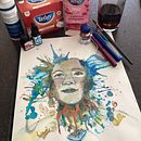 My project for course: Experimental Portraiture with Ink, Tea and Alcohol. Un progetto di Belle arti, Pittura, Disegno e Illustrazione con inchiostro di Johanna Daniels - 01.06.2022