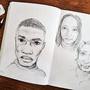 Mijn project van de cursus: Sketchbook met portretten: verken het menselijk gezicht. Un proyecto de Bocetado, Dibujo, Dibujo de Retrato, Dibujo artístico y Sketchbook de Linda Franken - 30.05.2022
