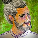 Mein Kursprojekt: Ausdrucksstarke Porträtzeichnung mit Pastellkreide. Traditional illustration, Fine Arts, Drawing, Portrait Drawing, and Artistic Drawing project by nadinekarker - 06.09.2022