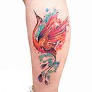 Mi proyecto del curso: Técnicas de tatuaje estilo acuarela: arte sobre piel. Un proyecto de Ilustración tradicional, Pintura, Pintura a la acuarela y Diseño de tatuajes de Leidy Vargas - 12.06.2022