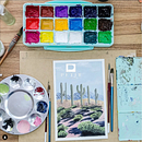 Desierto y bosque. Un proyecto de Pintura gouache e Ilustración tradicional de Manuel Barraza - 18.06.2022