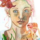 Mein Kursprojekt: Illustriertes Porträt mit Aquarell. Traditional illustration, Fine Arts, Painting, Drawing, Watercolor Painting, Portrait Drawing, and Artistic Drawing project by Yvonne Heß - 06.20.2022