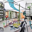 Mon projet du cours : Esquisse urbaine : dessinez une ville en mouvement. Traditional illustration, Sketching, Drawing, Watercolor Painting, Architectural Illustration, and Sketchbook project by Coline Eberhard - 06.20.2022