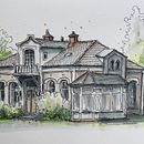 Mon projet du cours : Créer des croquis architecturaux expressifs avec des marqueurs de couleur. Un projet de Esquisse , Dessin, Illustration architecturale, Carnet de croquis et Illustration à l'encre de Jan den Haan - 29.06.2022