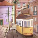 Lisbon. Traditional illustration, Digital Illustration, Digital Painting, and Editorial Illustration project by Paula Fernandes - 07.04.2022