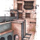 My project for course: Expressive Architectural Sketching with Colored Markers. Projekt z dziedziny Sketching,  R, sunek,  R, sunek architektoniczn, Sketchbook,  R i sunek atramentem użytkownika Younes Alkhallaqi - 09.07.2022