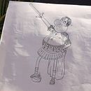 Meu projeto do curso: Introdução à criação de personagens estilo cartoon. Projekt z dziedziny Trad, c, jna ilustracja, Projektowanie postaci,  R i sunek użytkownika Nicolas Alves - 09.07.2022