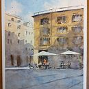 Meu projeto do curso: Técnicas modernas para paisagens urbanas em aquarela . Pictura și Pictură în acuarelă de Marcelia Marino Schneider - 07.11.2022