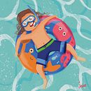 Mediterranian boy. Projekt z dziedziny Trad, c, jna ilustracja, Projektowanie postaci, Ilustracja c, frowa, Malarstwo c, frowe, R, sunek c i frow użytkownika İrem Yıldırım - 14.07.2022