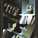 My final Illustration: Happy Hour. Traditional illustration, Fine Arts, Poster Design, and Digital Illustration project by diane_bretschneider - 07.15.2022