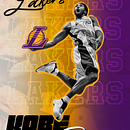 Póster para un fan de la NBA Ein Projekt aus dem Bereich Design, Traditionelle Illustration und Werbung von fran morales gil - 16.07.2022