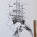 My project for course: Surrealistic Fineliner Illustration. Ilustração tradicional, Desenho a lápis, Desenho, Desenho realista, Desenho artístico e Ilustração com tinta projeto de Sabina Čanić - 19.07.2022