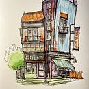 My project for course: Expressive Architectural Sketching with Colored Markers. Un proyecto de Bocetado, Dibujo, Ilustración arquitectónica, Sketchbook e Ilustración con tinta de intelligentlight - 15.07.2022