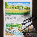 Mon projet du cours : Carnet de voyage à l’aquarelle . Ilustrasi tradisional, Lukisan Cat Air, Buku sketsa & Ilustrasi Arsitektur proyek oleh lalie_sns - 07.24.2022