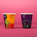 El sabor de la vida. Ilustración y packaging de vasos reciclables. Ilustração tradicional, 3D, Design gráfico, Packaging, Ilustração vetorial, e Desenho digital projeto de Vicky Carreras - 07.08.2022