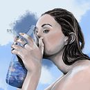Meu projeto do curso: Retrato Ilustrado com Procreate. Un projet de Illustration traditionnelle, Illustration vectorielle, Illustration numérique , et Dessin de portrait de Nina Duarte - 27.07.2022