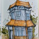 Mi proyecto del curso: Dibujo arquitectónico expresivo con marcadores de colores. Un proyecto de Bocetado, Dibujo, Ilustración arquitectónica, Sketchbook e Ilustración con tinta de jane disch - 28.07.2022