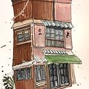 Mój projekt z kursu: Rysunek architektoniczny: kolor i artystyczna ekspresja. Een project van  Schetsen,  Tekening,  Architecturale illustratie, Sketchbook y  Illustratie met inkt van alexandrastefaniakola - 30.07.2022