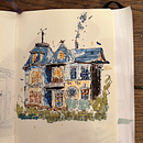 Mijn project van de cursus: Creëer expressieve architecturale schetsen met kleurstiften. Sketching, Drawing, Architectural Illustration, Sketchbook & Ink Illustration project by Bewouter - 08.02.2022
