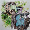 My project for course: Expressive Architectural Sketching with Colored Markers. Un projet de Esquisse , Dessin, Illustration architecturale , et Carnet de croquis de Nirmita Dutta - 03.08.2022