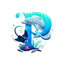 Con P de Paca, bajo el mar azul. Un projet de Lettering, Illustration numérique, Illustration jeunesse , et Narration de franreyesmlg - 04.08.2022