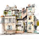 Projet final du cours : Esquisses d'architecture expressives aux feutres de couleur . % Clémence Monnin tarafından hazırlanan Eskiz çizimi, Çizim, Mimari İllüstras, on, Eskiz defteri, Mürekkep İllüstras, Ve onu projesi - 08.04.2022