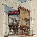 My first project for course: Expressive Architectural Sketching with Colored Markers. Sketching, Drawing, Architectural Illustration, Sketchbook & Ink Illustration project by Sami Sopu - 08.02.2022