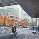 Howe Street in the Rain. Painting, and Fine Arts project by Hilary Rose - 01.06.2022
