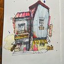 My project for course: Expressive Architectural Sketching with Colored Markers. Un progetto di Bozzetti, Disegno, Illustrazione architettonica, Sketchbook e Illustrazione con inchiostro di Gabriele Carbonella - 11.08.2022