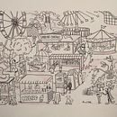 LA FERIA . Een project van Traditionele illustratie,  Schetsen, Tekening met potlood,  Tekening, Aquarelschilderen, Sketchbook y  Illustratie met inkt van Ana Cristina Hdz - 10.04.2022