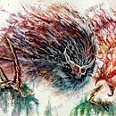 Sekiro Demonio del Odio  . Ilustração tradicional projeto de Adrián Rullán Cubillas - 10.02.1997