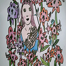 Chica arana con flores Ein Projekt aus dem Bereich Traditionelle Illustration von regina castilla agusti - 16.08.2022