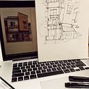 My project for course: Expressive Architectural Sketching with Colored Markers Ein Projekt aus dem Bereich Skizzenentwurf, Zeichnung, Architektonische Illustration, Sketchbook und Illustration mit Tinte von Алла Ильина - 19.08.2022
