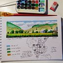 Alsace: Caderno de viagem em aquarela. Un progetto di Illustrazione tradizionale, Pittura ad acquerello, Illustrazione architettonica e Sketchbook di gabrielamarilyne - 18.08.2022