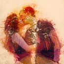 Il bacio. Un proyecto de Ilustración tradicional, Ilustración digital, Dibujo artístico, Concept Art y Dibujo digital de Marcello Montinari - 20.08.2022