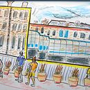 My project for course: Urban Sketching: Capture Your City in Motion. Un projet de Illustration traditionnelle, Esquisse , Dessin, Aquarelle, Illustration architecturale , et Carnet de croquis de Seb Black - 21.08.2022