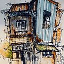 My project for course: Expressive Architectural Sketching with Colored Markers . % Jerneja Kraigher tarafından hazırlanan Eskiz çizimi, Çizim, Mimari İllüstras, on, Eskiz defteri, Mürekkep İllüstras, Ve onu projesi - 08.23.2022