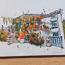 Mon projet du cours : Esquisses d'architecture expressives aux feutres de couleur. Sketching, Drawing, Architectural Illustration, Sketchbook & Ink Illustration project by Gabriel - 08.23.2022