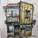 My project for course: Expressive Architectural Sketching with Watercolor. Projekt z dziedziny Sketching,  R, sunek,  R, sunek architektoniczn, Sketchbook,  R i sunek atramentem użytkownika Tommy Lee - 24.08.2022