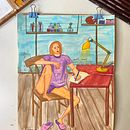 My dream studio. Ilustração tradicional, Esboçado, Criatividade, Desenho, Pintura em aquarela, Sketchbook, e Pintura guache projeto de Valentina - 25.08.2022