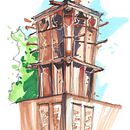 My project for course: Expressive Architectural Sketching with Colored Markers. Projekt z dziedziny Sketching,  R, sunek,  R, sunek architektoniczn, Sketchbook,  R i sunek atramentem użytkownika danianoh905 - 23.08.2022