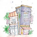 Dibujo arquitectónico expresivo con marcadores de colores. Un projet de Illustration traditionnelle , et Architecture de danieljmut - 25.08.2022