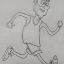 The old man is an athlete. Cheerful, ambitious, determined.. Traditional illustration project by Yliia Honcharova - 08.24.2022