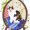 Portrait of a cat. Un proyecto de Ilustración tradicional e Interiorismo de Patrycja Findzińska - 26.09.2022