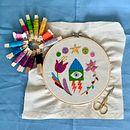 Mi muestrario del curso: Bordado contemporáneo con puntos tradicionales mexicanos. Een project van Craft, Borduurwerk, Textiel y Textielontwerp van elle_et_le_fil - 28.08.2022