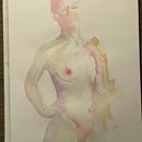 My project for course: The Human Figure in Watercolor. Projekt z dziedziny Trad, c, jna ilustracja,  Sztuki piękne,  Malarstwo, Malowanie akwarelą, R, sunek realist, czn, R i sunek anatomiczn użytkownika Arsche Feuer - 29.08.2022