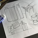 Square Bottle - Introduzione allo sketching per product design . Design, Schițe și Caiet de schițe de Raffaele Panizza - 08.29.2022