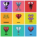 Corazones San Valentín 2022. Un projet de Illustration traditionnelle, Illustration vectorielle, Créativité , et Design  de Marco Rivas Rubio - 14.02.2022