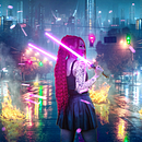 Night City. Cyberpunk 2077. Fotografia, Pós-produção fotográfica, Retoque fotográfico, Fotografia digital, Fotografia artística, e Fotomontagem projeto de Lenin Oviedo Salas - 30.08.2022
